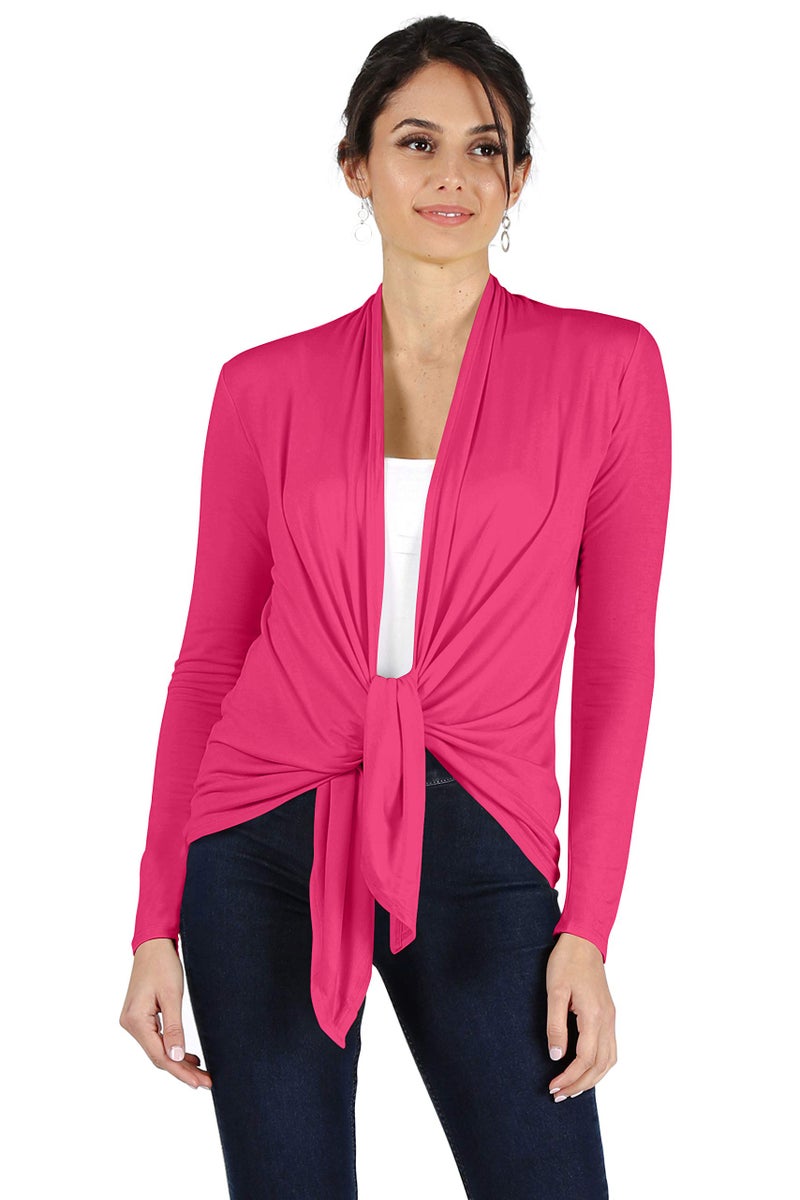 Simlu Lightweight Fuschia Cardigans for Women Reg and Plus Size Light Cardigans for Women Summer Long Sleeves, 3X-Large - Image 2